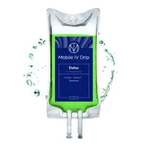 Detox IV drip with Vitamin C and Glutathione.