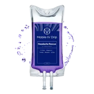 Mobile IV drip for headache relief treatment.