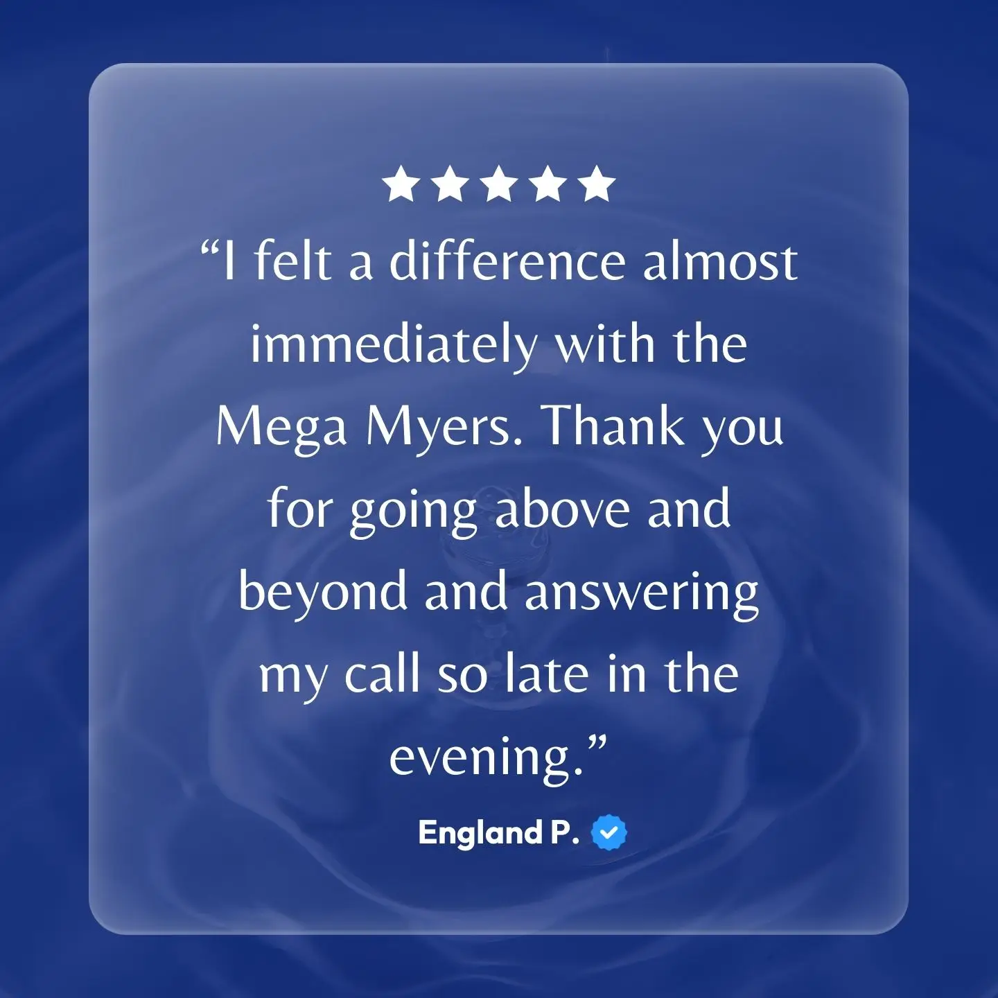 Mega Myers Cocktail Testimonial