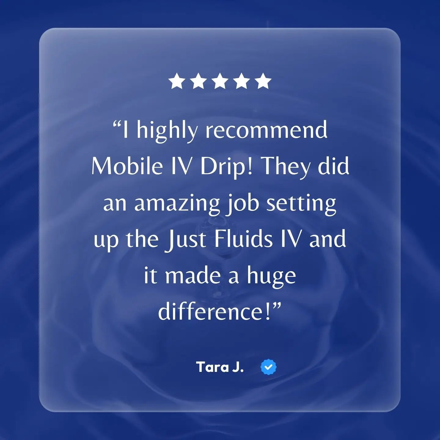 Just Fluids Testimonial