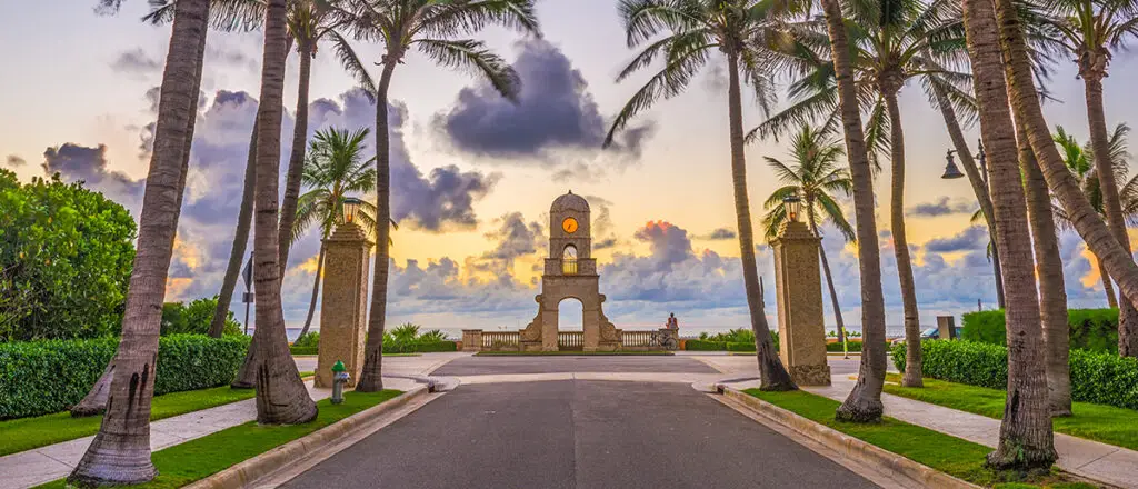Palm Beach clock tower at sunrise.