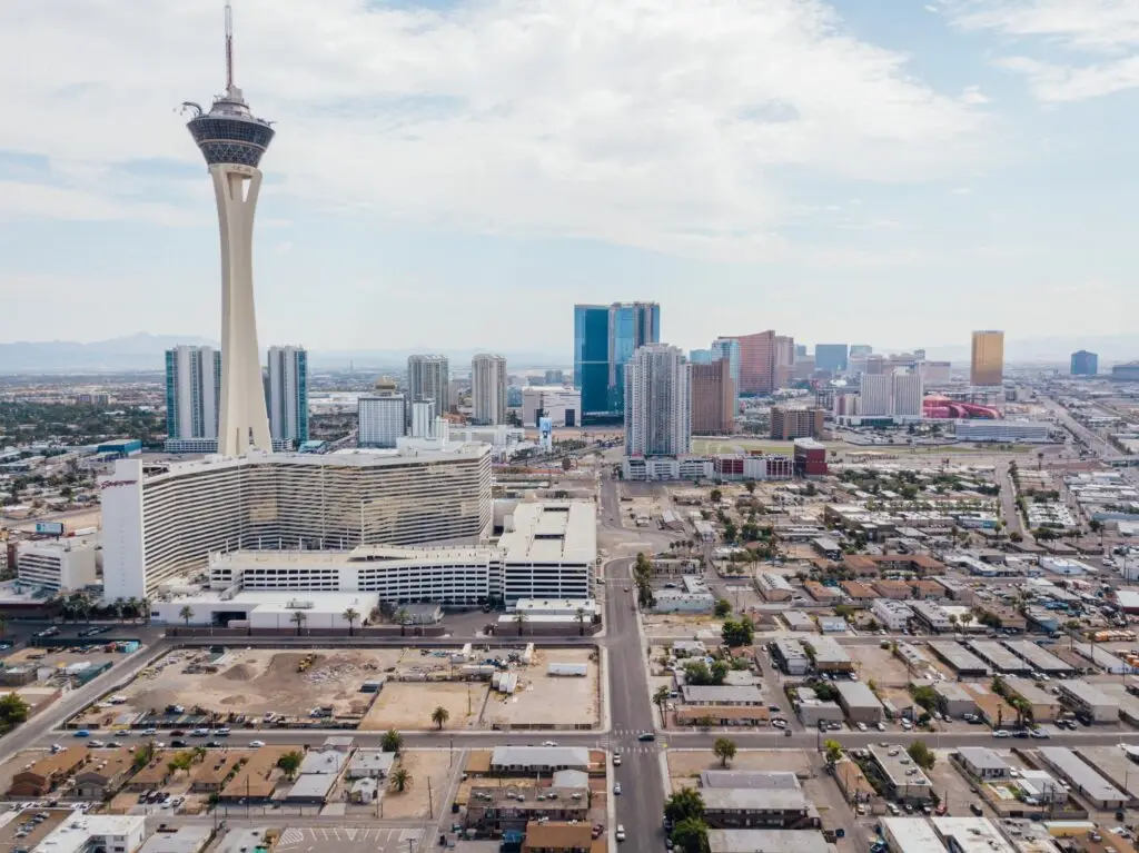 High angle shot of Las Vegas during daytime