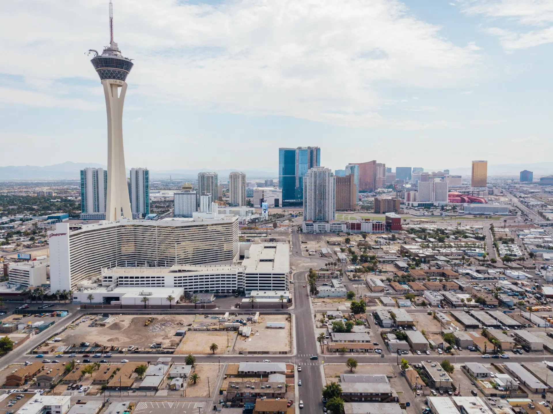 High angle shot of Las Vegas during daytime